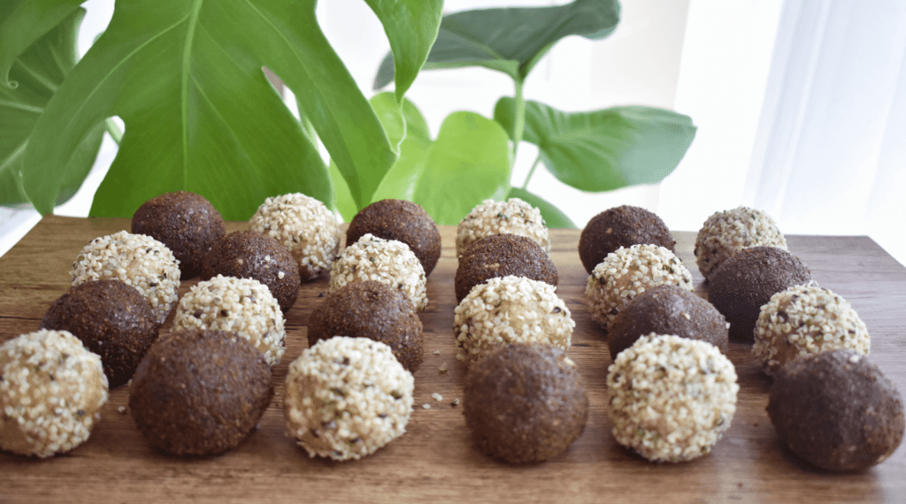 Chocolate and Vanilla Hemp Bliss Balls