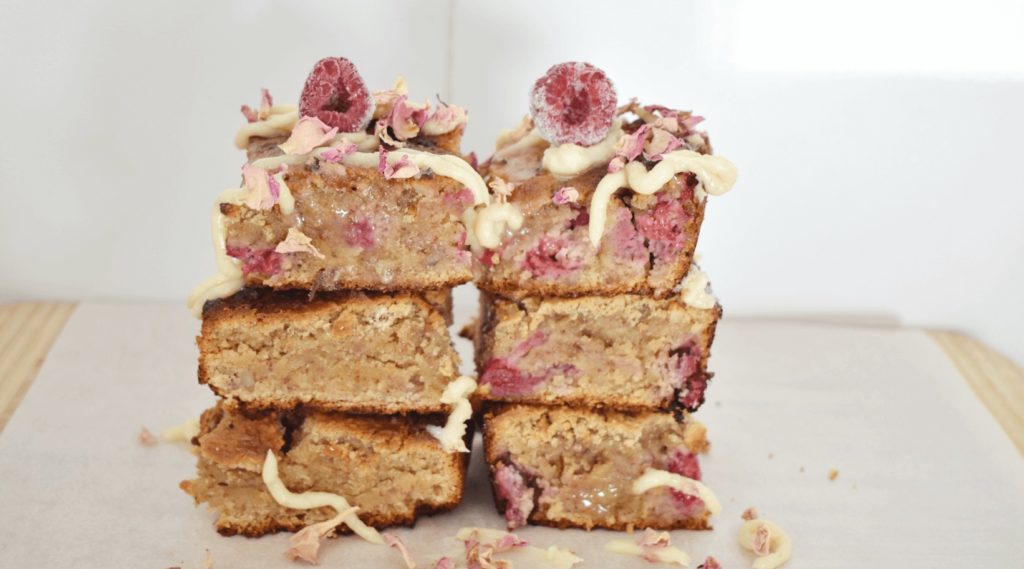 Raspberry White Chocolate Blondies