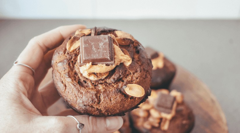 Chocolate Peanut Butter Banana Muffins